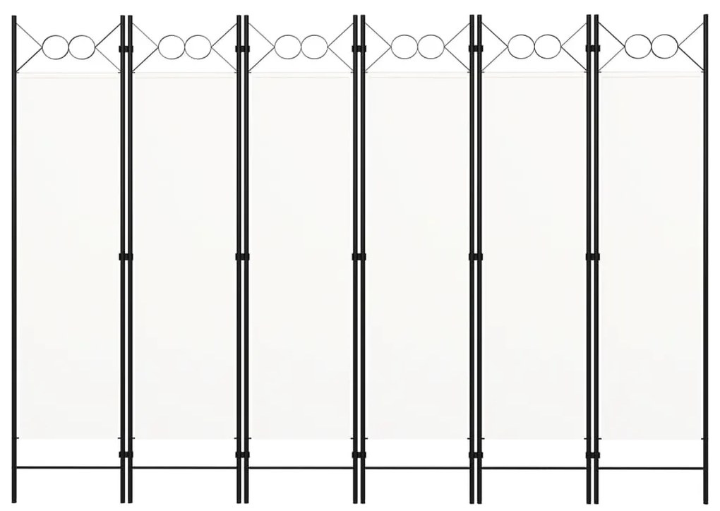 vidaXL Διαχωριστικό Δωματίου με 6 Πάνελ Λευκό 240 x 180 εκ.
