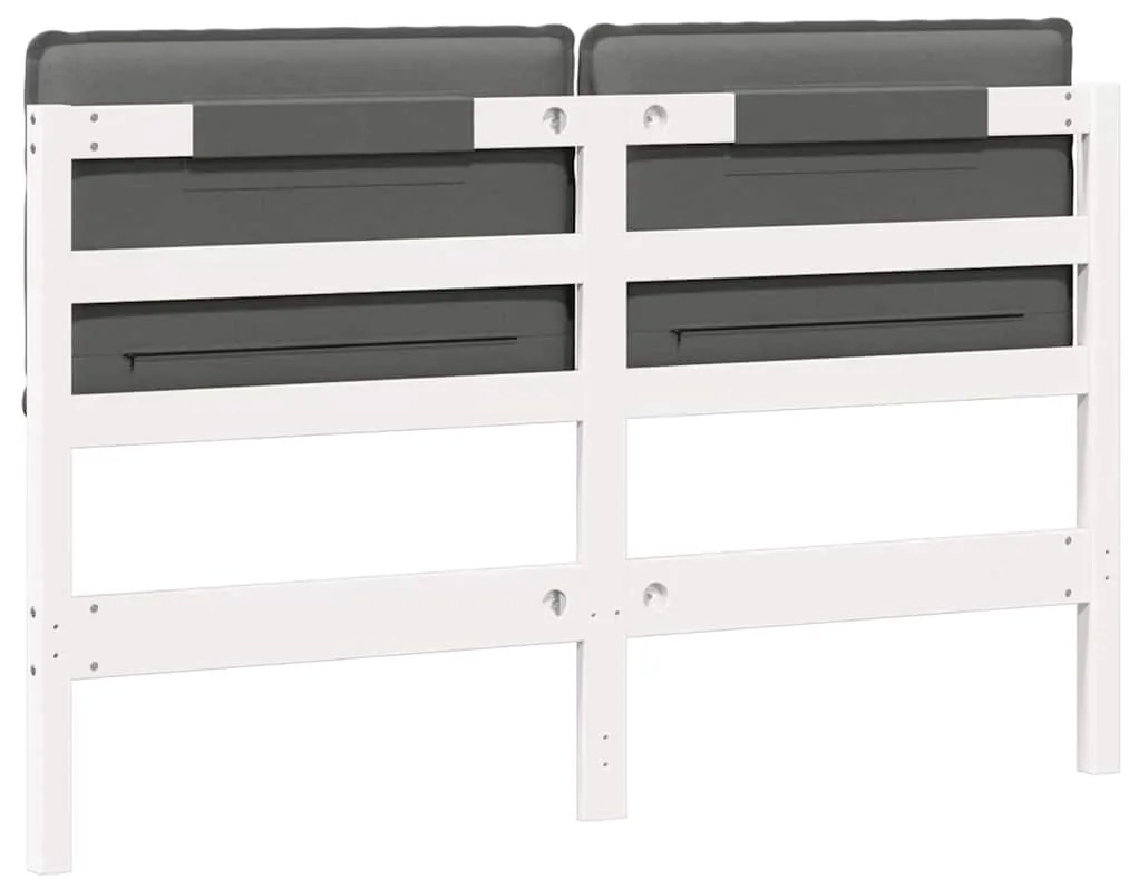 vidaXL Ταπετσαρισμένο κεφαλάρι Λευκό και Ανοιχτό Γκρι 160 cm