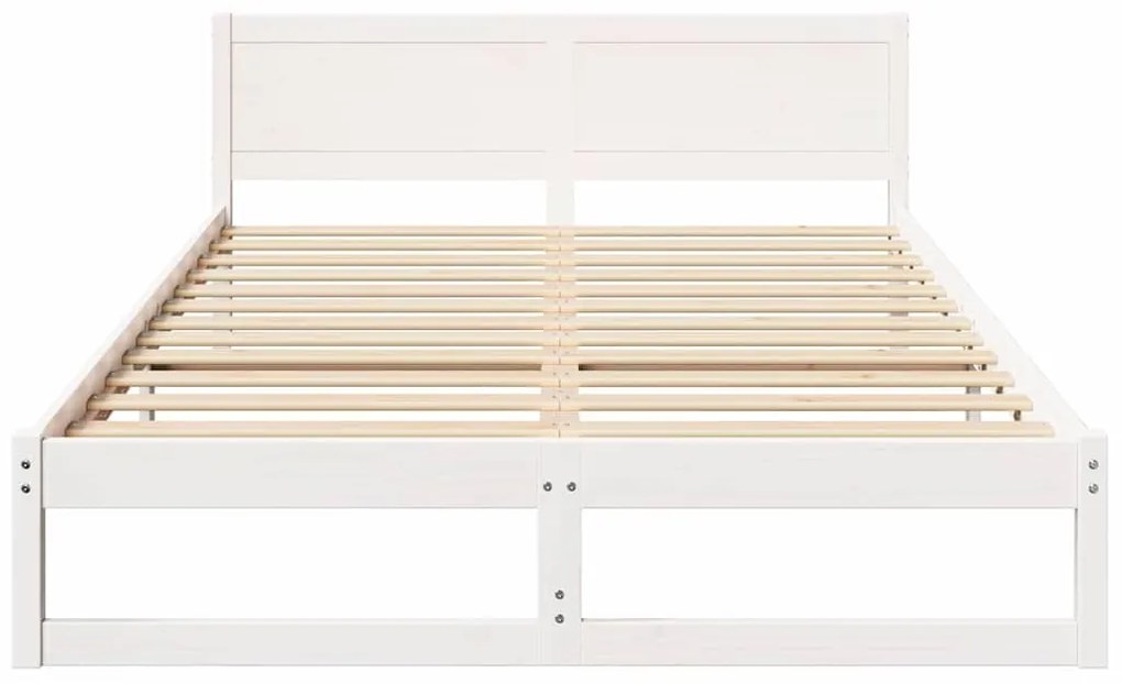 vidaXL Σκελετός Κρεβατιού Λευκό 140 x 200 cm Μασίφ ξύλο πεύκου