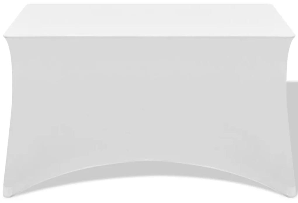vidaXL Καλύμματα Τραπεζιού Ελαστικά 2 τεμ. Λευκά 120 x 60,5 x 74 εκ.