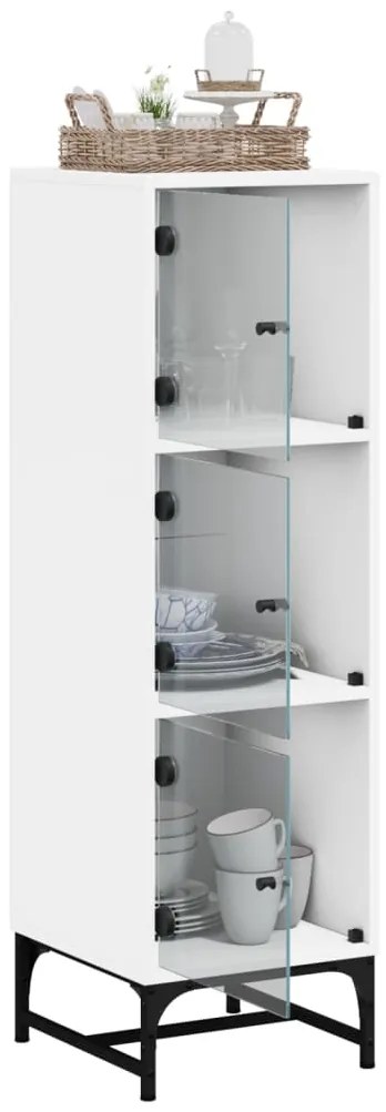 vidaXL Ντουλάπι Λευκό 35 x 37 x 120 εκ. με Γυάλινες Πόρτες