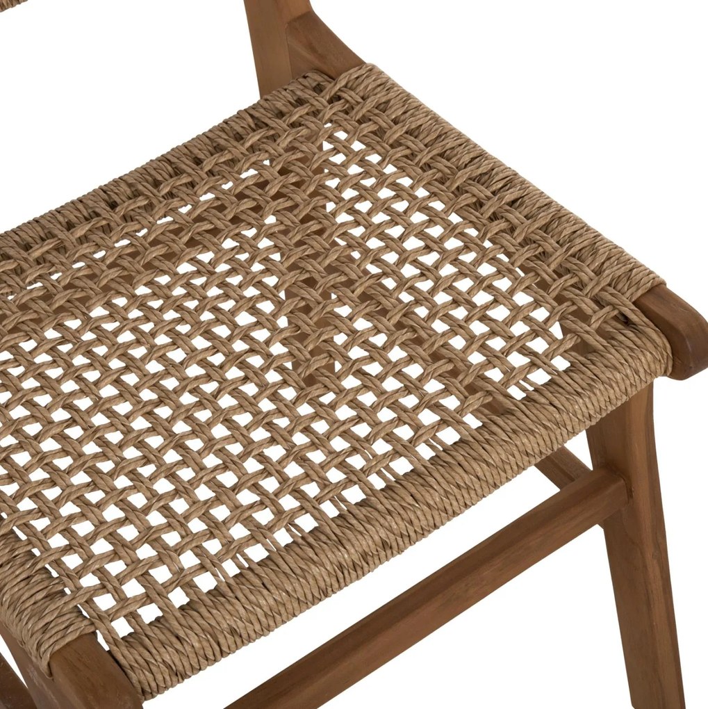 Καρέκλα Τραπεζαρίας NESHA Ξύλο Teak με Σχοινί Viro 50x56x85Υεκ.