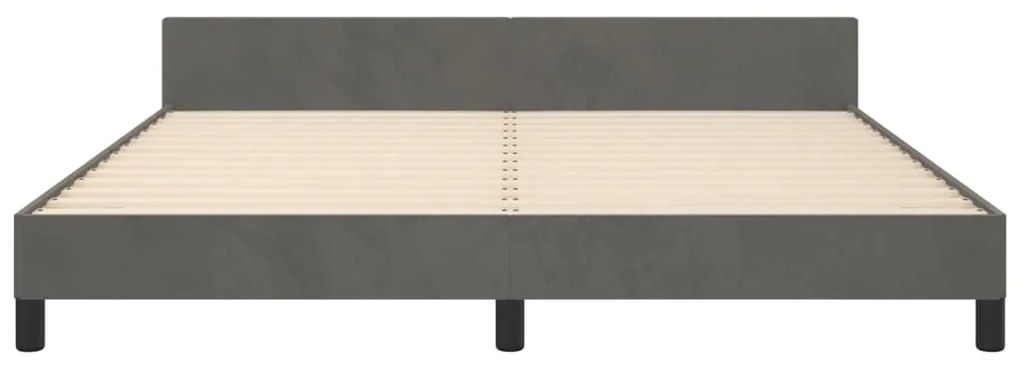 vidaXL Πλαίσιο Κρεβατιού με Κεφαλάρι Σκ. Γκρι 160x200 εκ. Βελούδινο