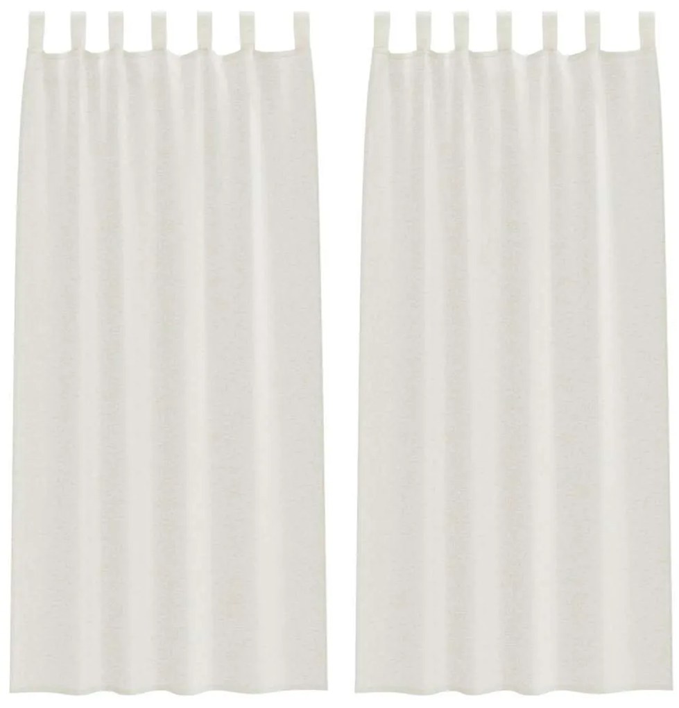 vidaXL Κουρτίνες με κουρτίνες 2 pcs Κρεμ 140x175cm Πολυεστέρας