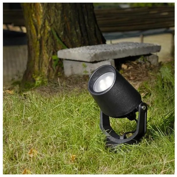 Σποτ Φωτιστικό Επιδαπέδιο Καρφωτό LED GU10 3,5W IP66 El Spike Eurolamp-145-26106-Μαύρο 145-26106