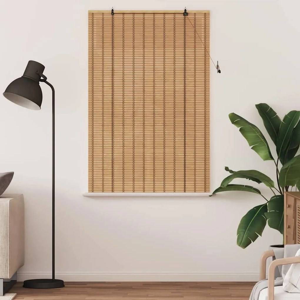vidaXL Ρόλερ με κουρτίνες Ανοιχτό καφέ 120 x 160 cm Μπαμπού