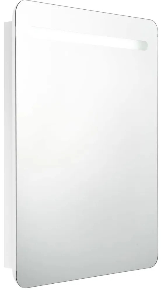 vidaXL Καθρέφτης Μπάνιου με Ντουλάπι &amp; LED Λαμπερό Λευκό 60x11x80 εκ.