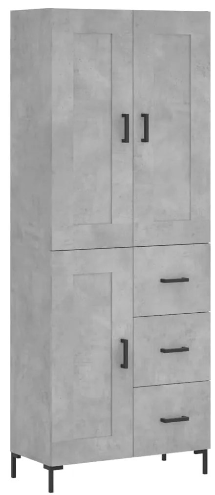 vidaXL Ντουλάπι Γκρι Σκυροδέματος 69,5x34x180 εκ. Επεξεργασμένο Ξύλο