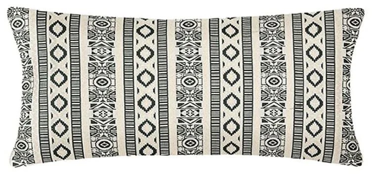 Μαξιλάρι Διακοσμητικό (Με Γέμιση) Jacq Lurex 07.172445 Beige-Black 25X58 Cotton-Polyester