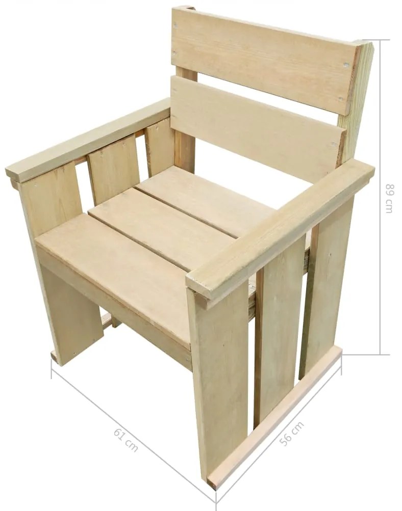 vidaXL Καρέκλα Εξωτερικού Χώρου από Εμποτισμένο Ξύλο Πεύκου