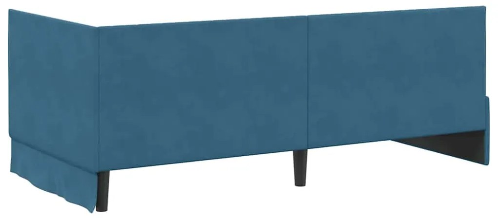 vidaXL Κρεβάτι Γωνίας με κεφαλάρι Μπλε 90 x 190 cm Βελούδο