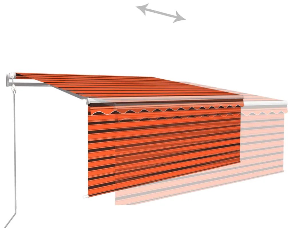 vidaXL Τέντα Συρόμενη Αυτόματη με Σκίαστρο Πορτοκαλί/Καφέ 3 x 2,5 μ