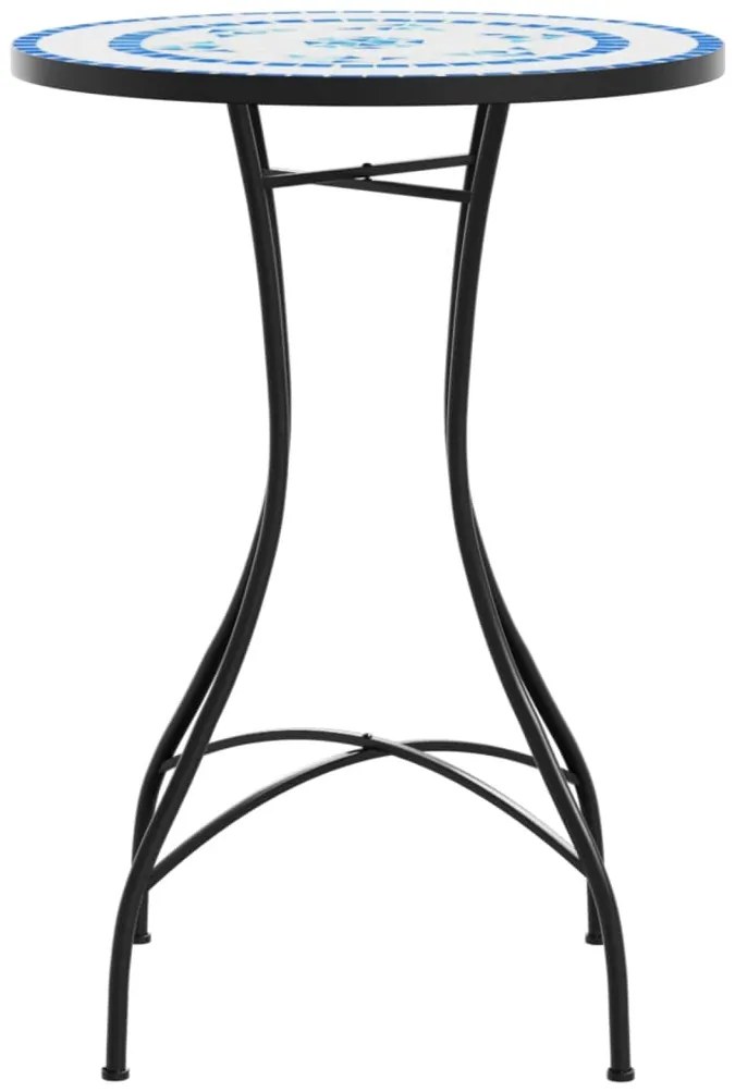 vidaXL Τραπέζι Bistro «Μωσαϊκό» Μπλε/Λευκό Ø50x70 εκ. Κεραμικό