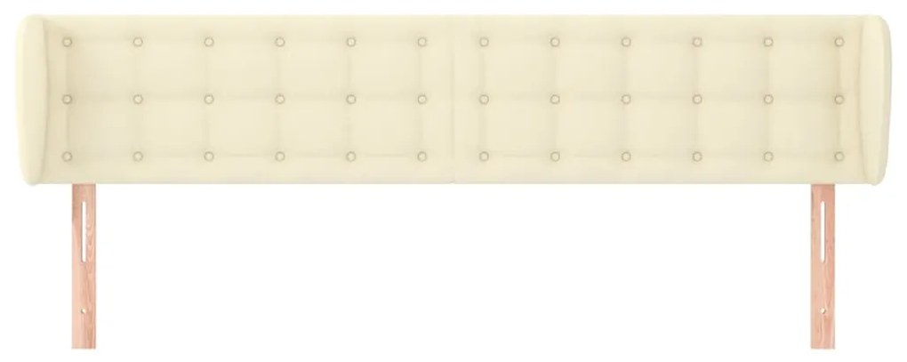 vidaXL Κεφαλάρι με Πτερύγια Κρεμ 203x23x78/88 εκ. Συνθετικό Δέρμα