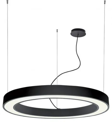 Κρεμαστό Φωτιστικό Οροφής LED 88W 4000Κ Φ120cm Ring Viokef 3915-0012-4-B-N Μαύρο