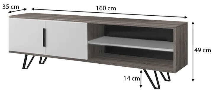 ΕΠΙΠΛΟ ΤΗΛΕΟΡΑΣΗΣ FOOT MEGAPAP ΧΡΩΜΑ ΚΑΡΥΔΙ - ΛΕΥΚΟ 160X35X49ΕΚ.