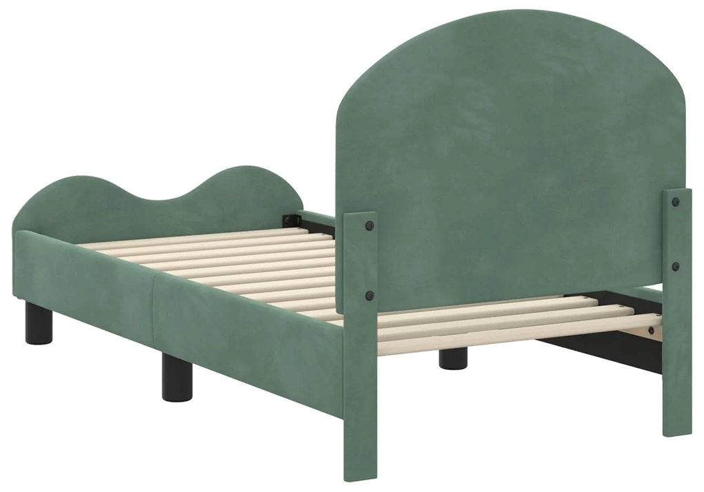 vidaXL Κρεβατική βάση για παιδιά με προσκέφαλο Θαλασσί 70 x 140 cm