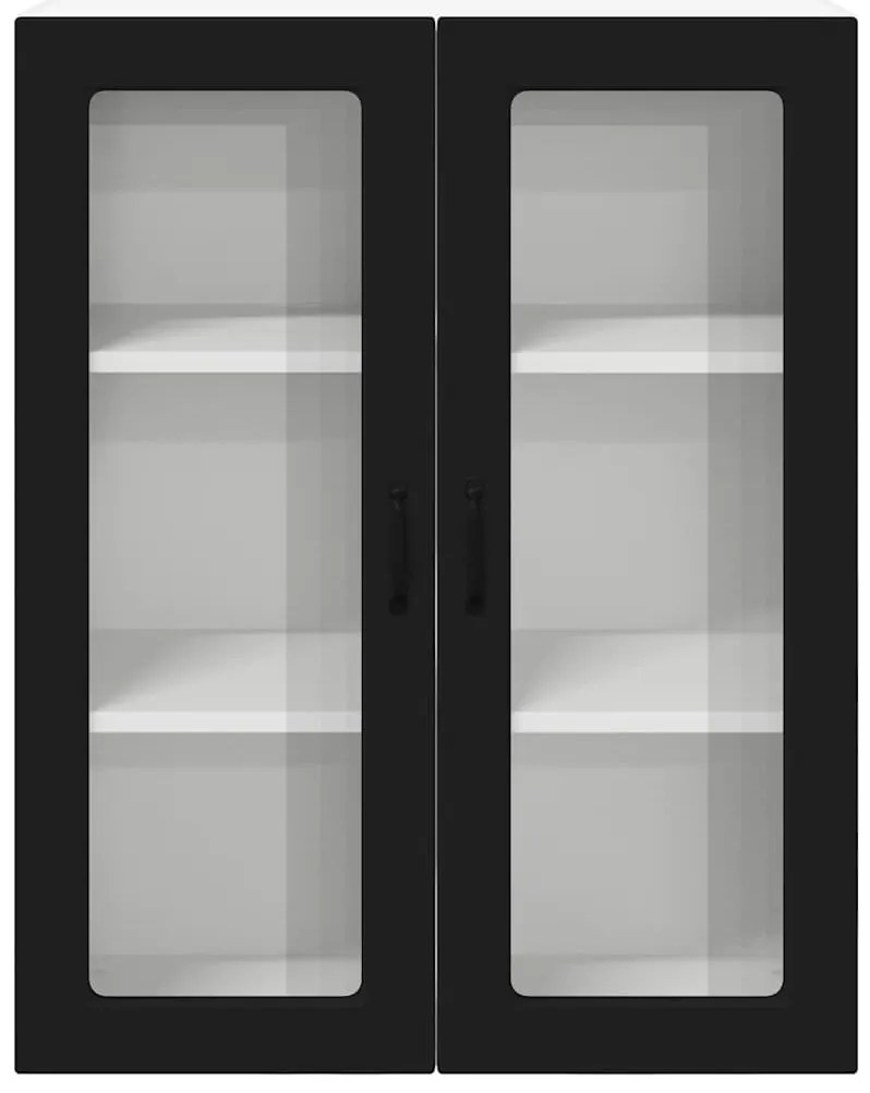 vidaXL Κρεμαστό ντουλάπι κουζίνας Επιτοίχιο Μαύρο 80 x 31 x 100 εκ.