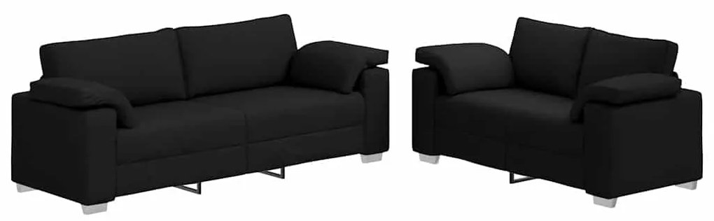 vidaXL Σετ Καναπέ 2 pcs Μαύρο 219 x 77 x 82 εκ ύφασμα