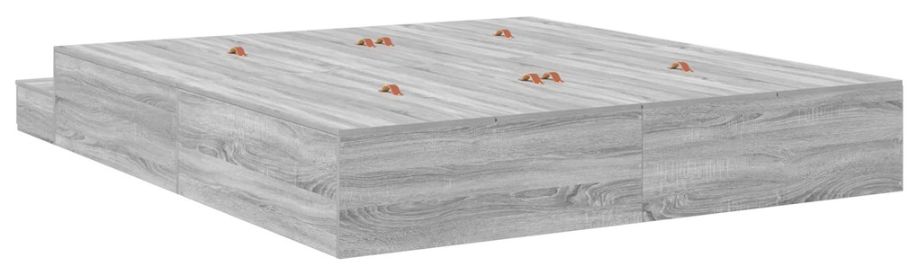 vidaXL Κρεβάτι με αποθηκευτικό χώρο Γκρι sonoma 236.5 x 180 x 31.5 εκ