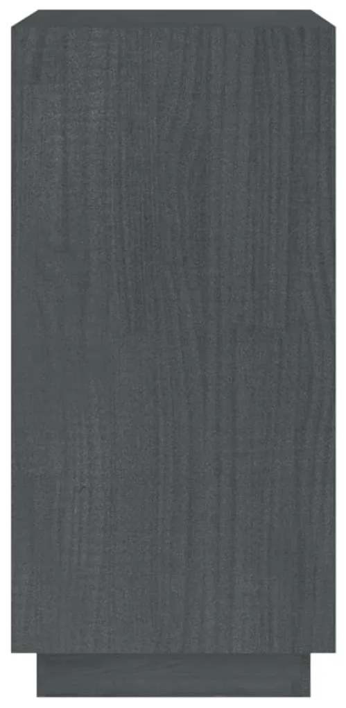 vidaXL Βιβλιοθήκη Γκρι 40 x 35 x 71 εκ. από Μασίφ Ξύλο Πεύκου