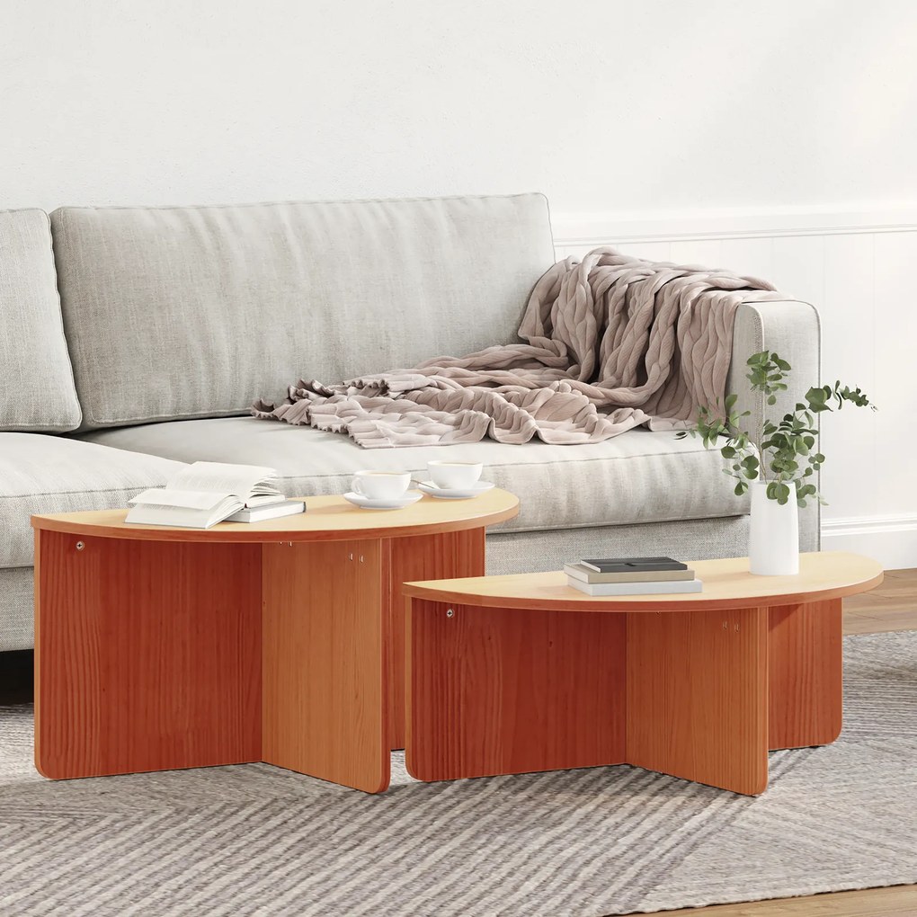 vidaXL Τραπεζάκι σαλονιού 2 pcs Καφέ κεριού 79 x 39.5 x 40 εκ