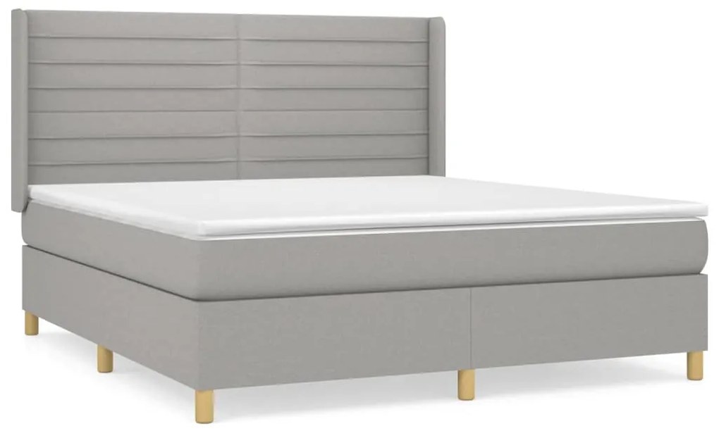 ΚΡΕΒΑΤΙ BOXSPRING ΜΕ ΣΤΡΩΜΑ ΑΝΟΙΧΤΟ ΓΚΡΙ 180X200 ΕΚ. ΥΦΑΣΜΑΤΙΝΟ 3132089