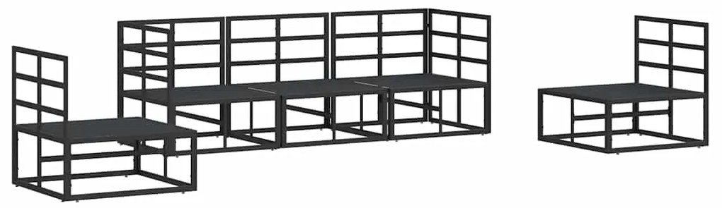 vidaXL Σετ Καναπέ Κήπου με μαξιλάρι 5 pcs Μαύρο Αλουμίνιο