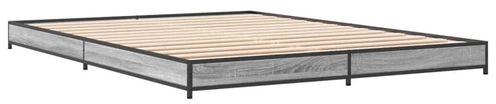 vidaXL Πλαίσιο Κρεβατιού Γκρι Sonoma 120x200 εκ. Επεξ. Ξύλο &amp; Μέταλλο