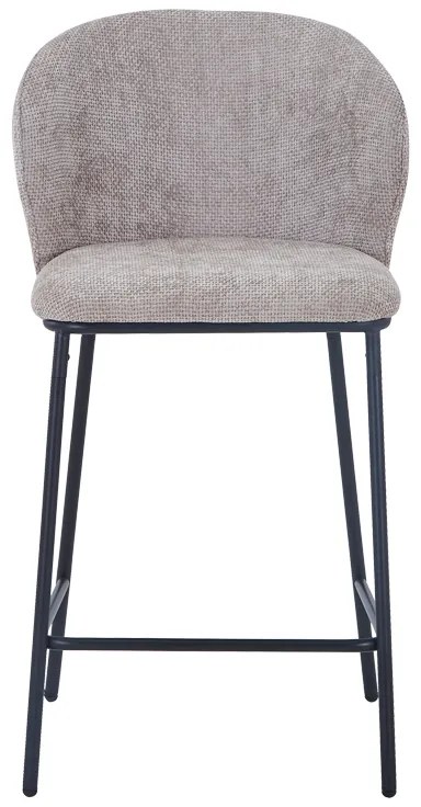 Σκαμπό μπαρ Karg pakoworld μπεζ ύφασμα-πόδι μαύρο μέταλλο 49x46x93εκ