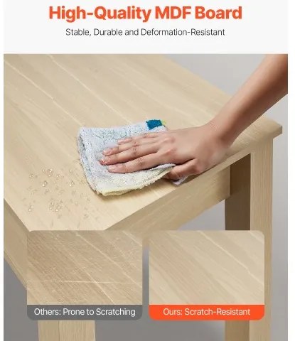 VEVOR Small Desk with Drawer Kids Desk for Bedroom Simple Study Table Light Wood