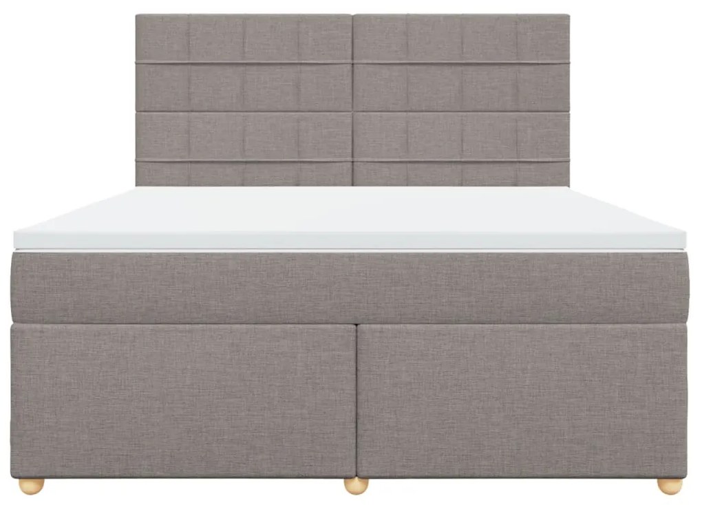 Κρεβάτι Boxspring με Στρώμα Taupe 180x200 εκ. Υφασμάτινο - Μπεζ-Γκρι