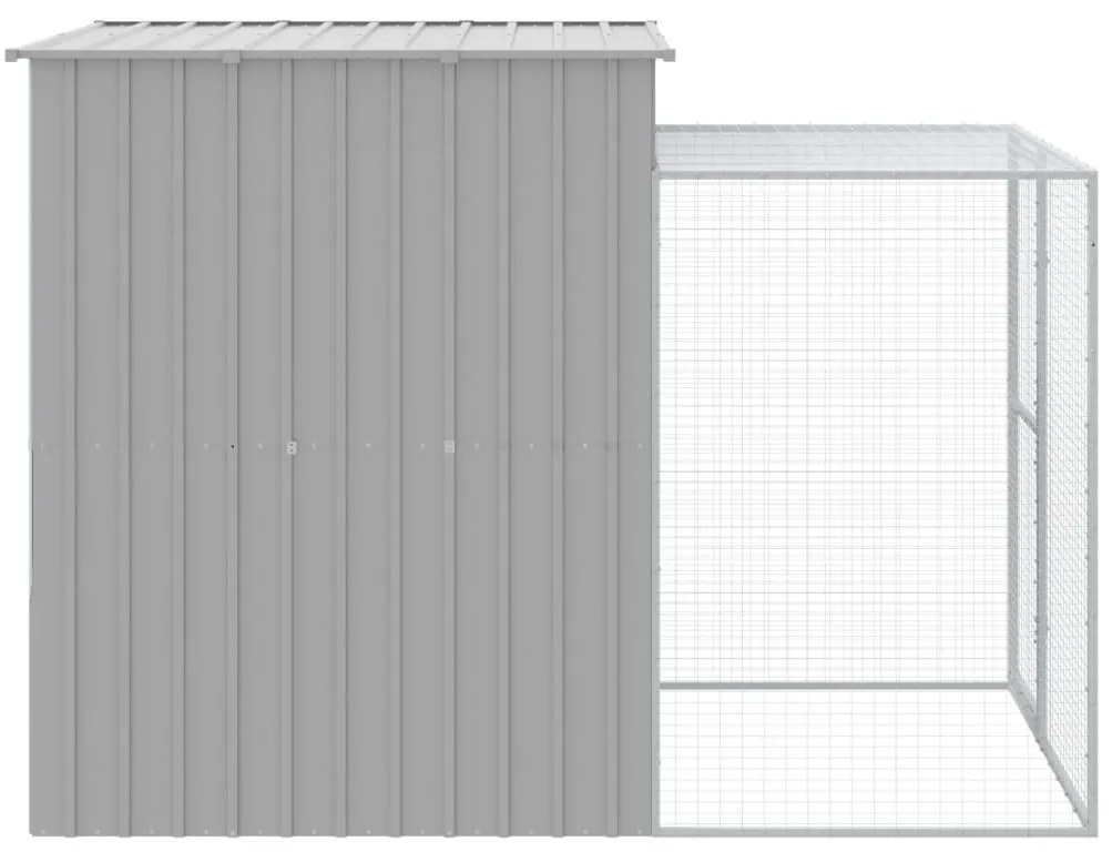 vidaXL Κλουβί για Κότες με Αυλή Αν. Γκρι 165x251x181εκ Γαλβαν. Χάλυβας