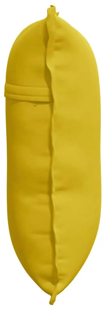vidaXL Μαξιλάρι Πλάτης Κίτρινο 60 x 50 cm Υφασμάτινο Κορντουρά