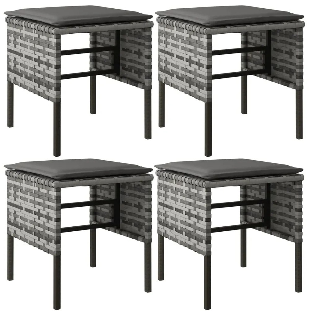 vidaXL Σετ Τραπεζαρίας Κήπου 6 τεμ. Γκρι Συνθετικό Ρατάν με Μαξιλάρια