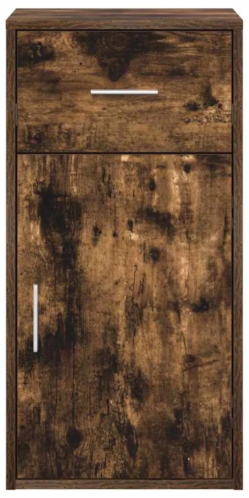 vidaXL Πλαϊνό γραφείο με συρτάρι Καπνιστό Δρύς 38 x 34 x 75 εκ