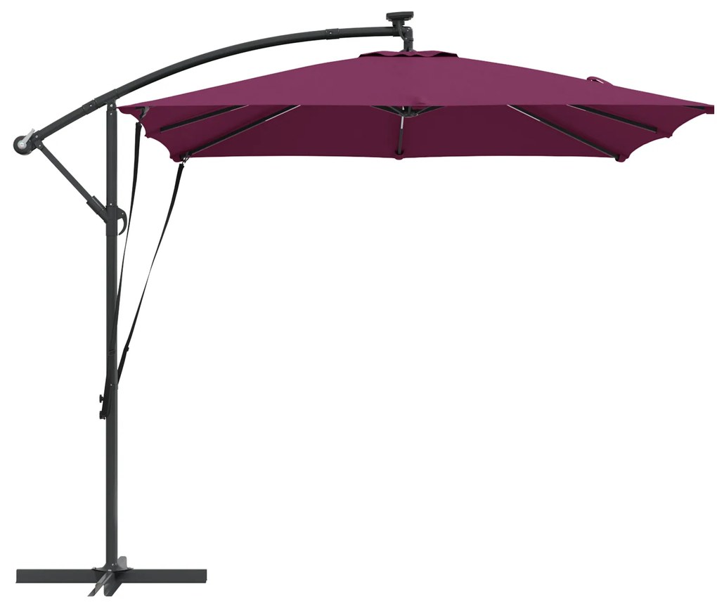 vidaXL Ομπρέλα Cantilever Banana Μπορντό 249 x 249 x 250 εκ.