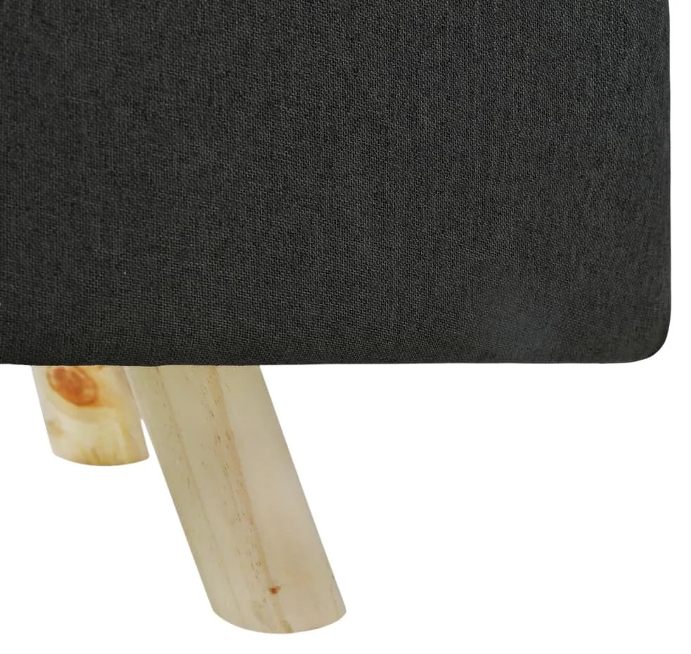 vidaXL Ταμπουρέ Σκούρο Γκρι 120 x 28 x 26 εκ. Υφασμάτινο