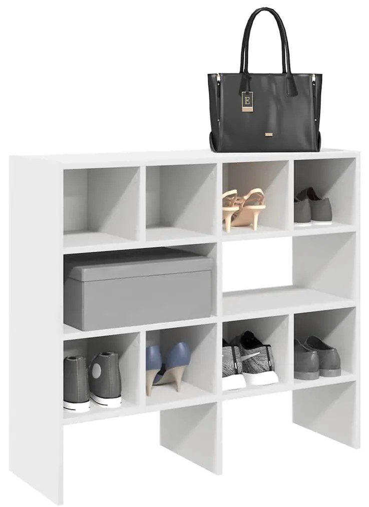 Ράφια παπουτσιών 2 τμχ στοιβαζόμενα Λευκό 89,5x30x40 cm