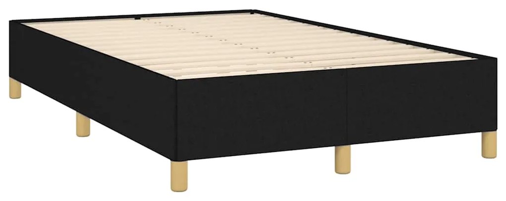 vidaXL Κρεβάτι Boxspring με Στρώμα Μαύρο 120x190 εκ. Υφασμάτινο