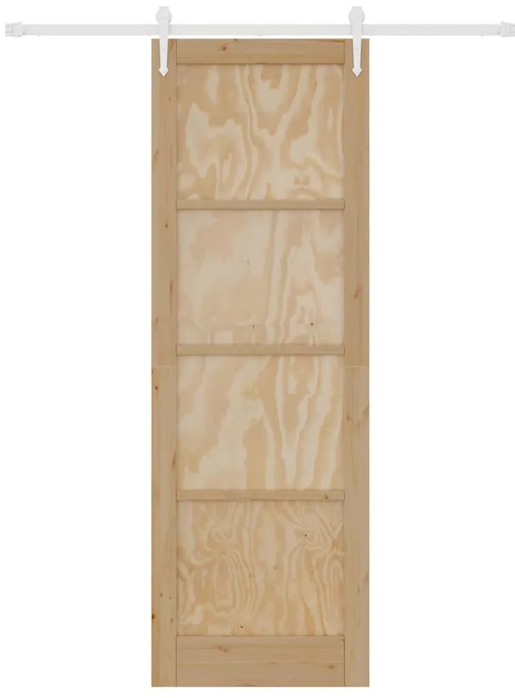 vidaXL Συρόμενη Πόρτα Φυσικό και λευκό 78 x 232 cm