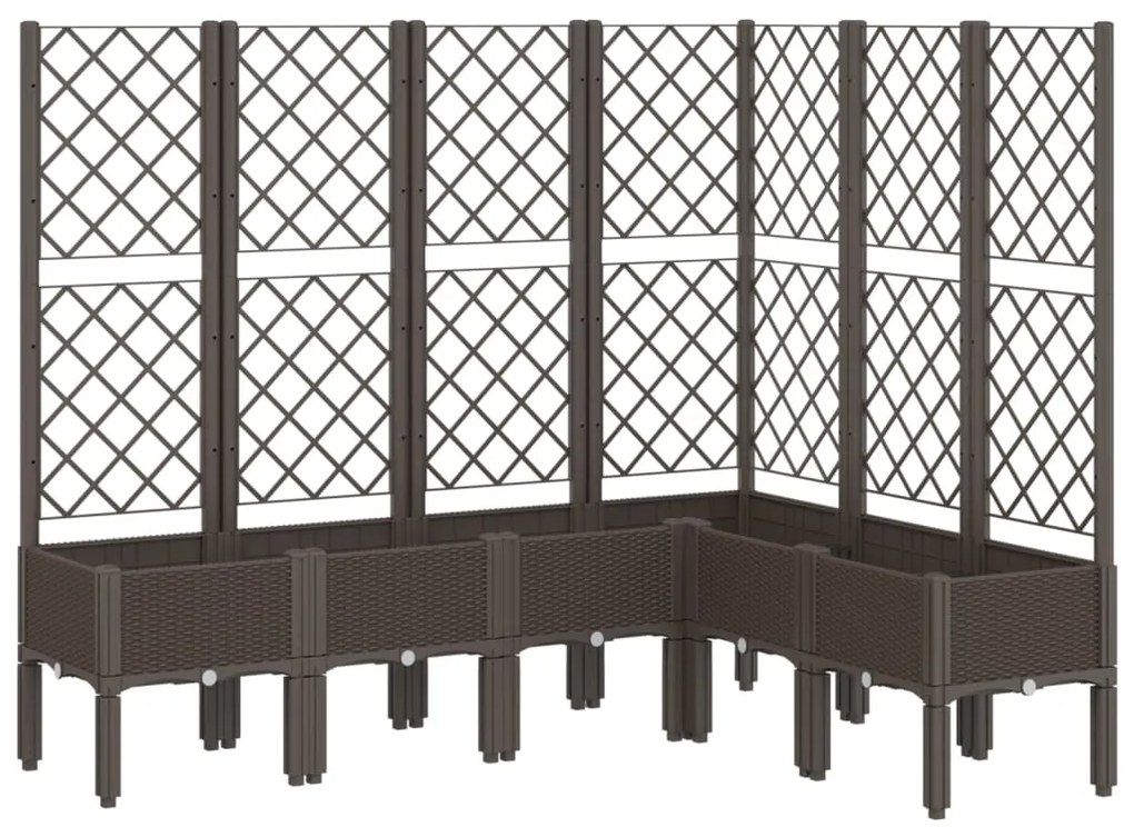 vidaXL Ζαρντινιέρα Κήπου με Καφασωτό Καφέ 160 x 120 x 142 εκ. από PP