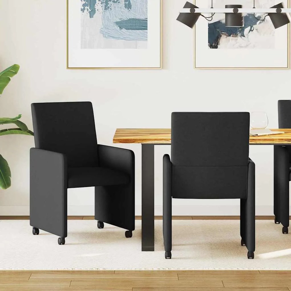 vidaXL Καρέκλα τραπεζαρίας 2 pcs Μαύρο 57 x 66 x 94 εκ ύφασμα