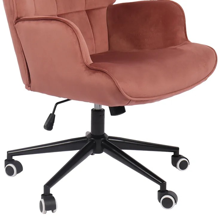 Καρέκλα γραφείου διευθυντή Lobima pakoworld περιστρεφόμενη σάπιο μήλο βελούδο 68x71x105-112εκ