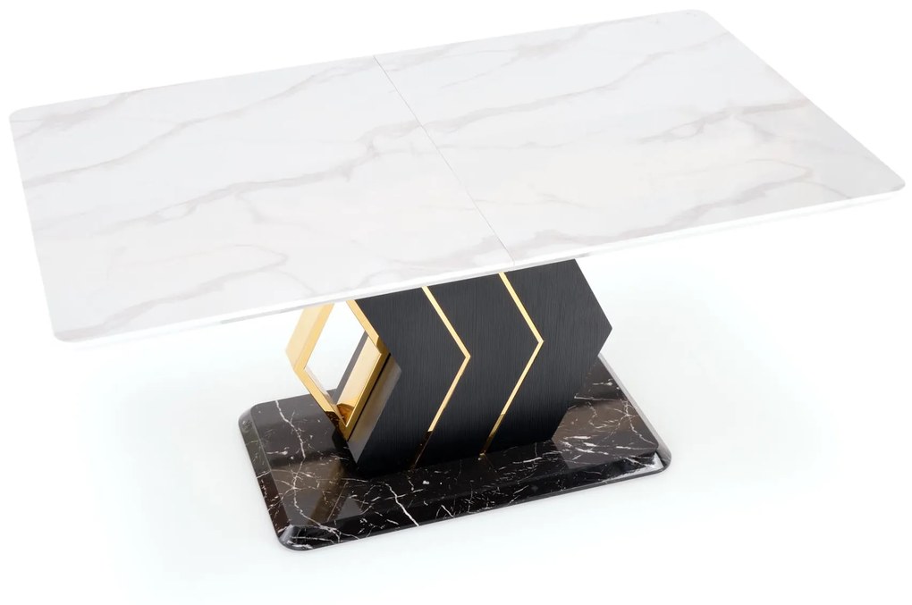 VINCENZO table white marble, leg black/gold DIOMMI V-CH-VINCENZO-ST