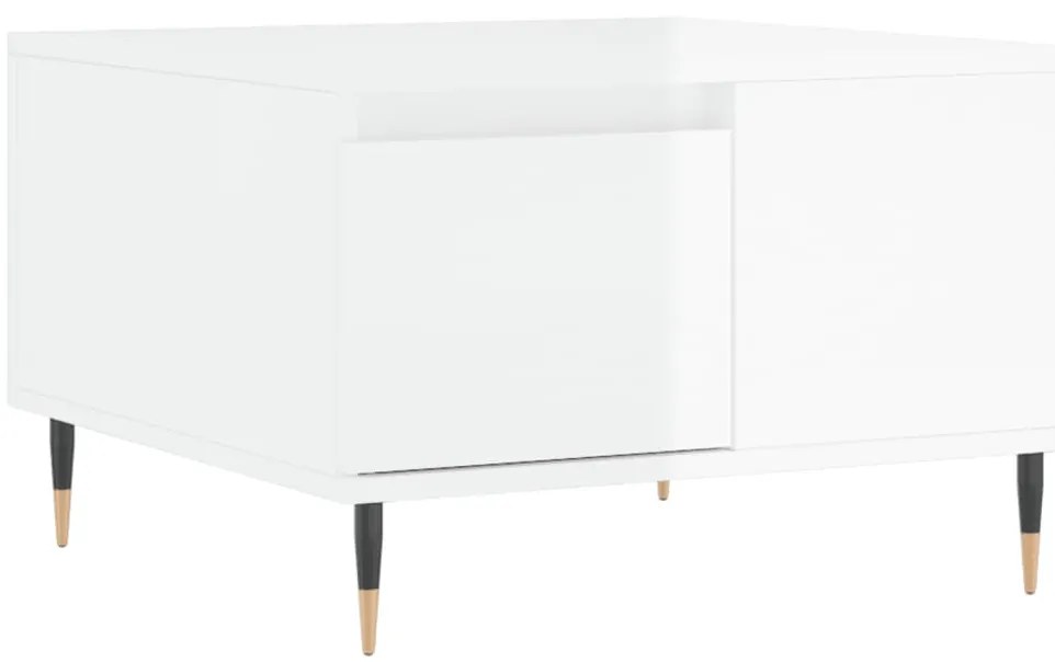 vidaXL Τραπεζάκι Σαλονιού Γυαλ. Λευκό 55x55x36,5 εκ. Επεξεργ. Ξύλο