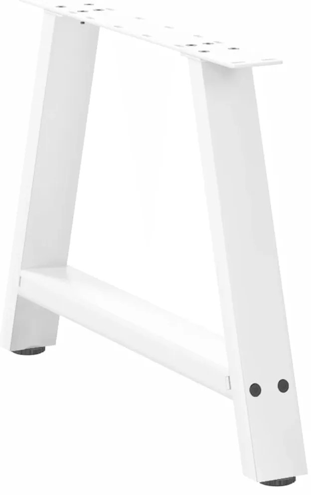 vidaXL Πόδια Τραπεζιού Σαλονιού Σχήματος Α 2 τεμ. Λευκά 60x(42-43) εκ. Ατσάλι