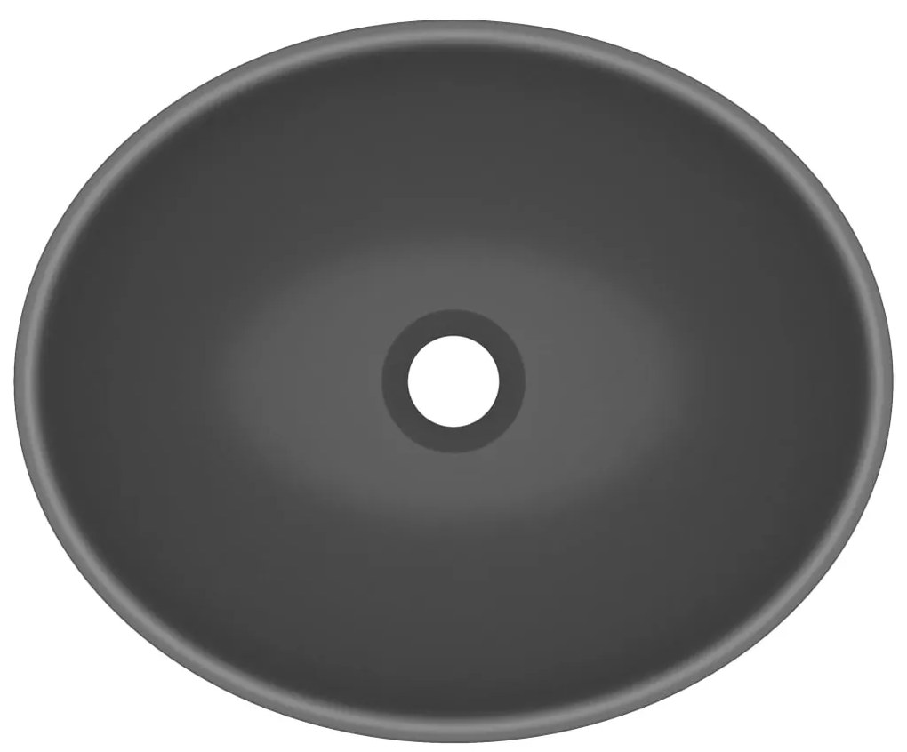 vidaXL Νιπτήρας Πολυτελής Οβάλ Σκούρο Γκρι Ματ 40 x 33 εκ. Κεραμικός