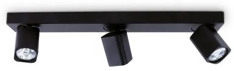 Σποτ Φωτιστικό Τοίχου-Οροφής 3xGU10 35W IP20 3000K Μαύρο Rudy 321516 Ideal Lux-321516-Μαύρο 321516