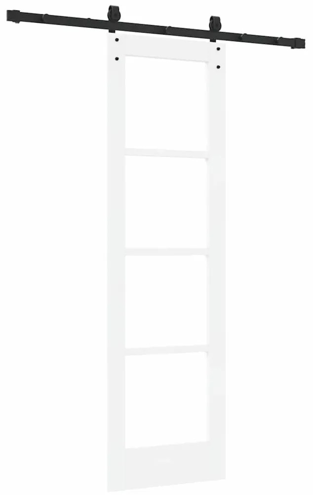 vidaXL Συρόμενη Πόρτα Λευκό 61 x 198.5 εκ. Ξύλο και μέταλλο